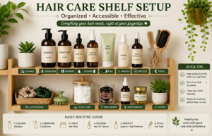 hair care shelf setup