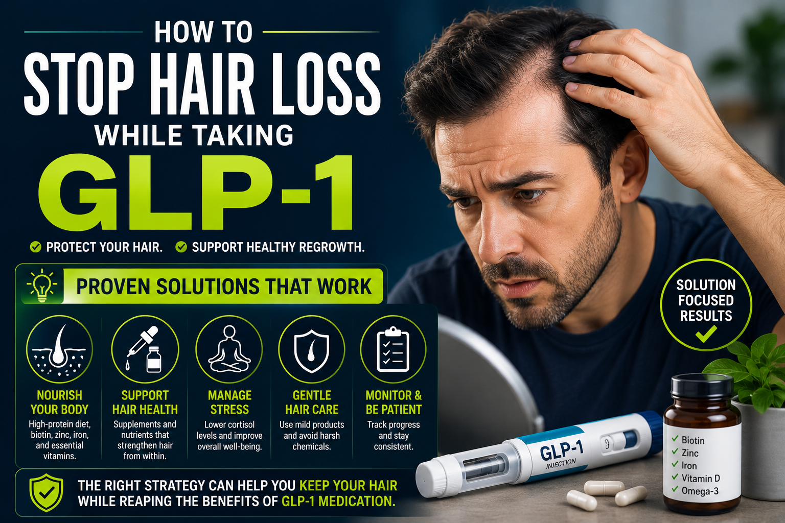 How to stop hair loss while taking GLP-1