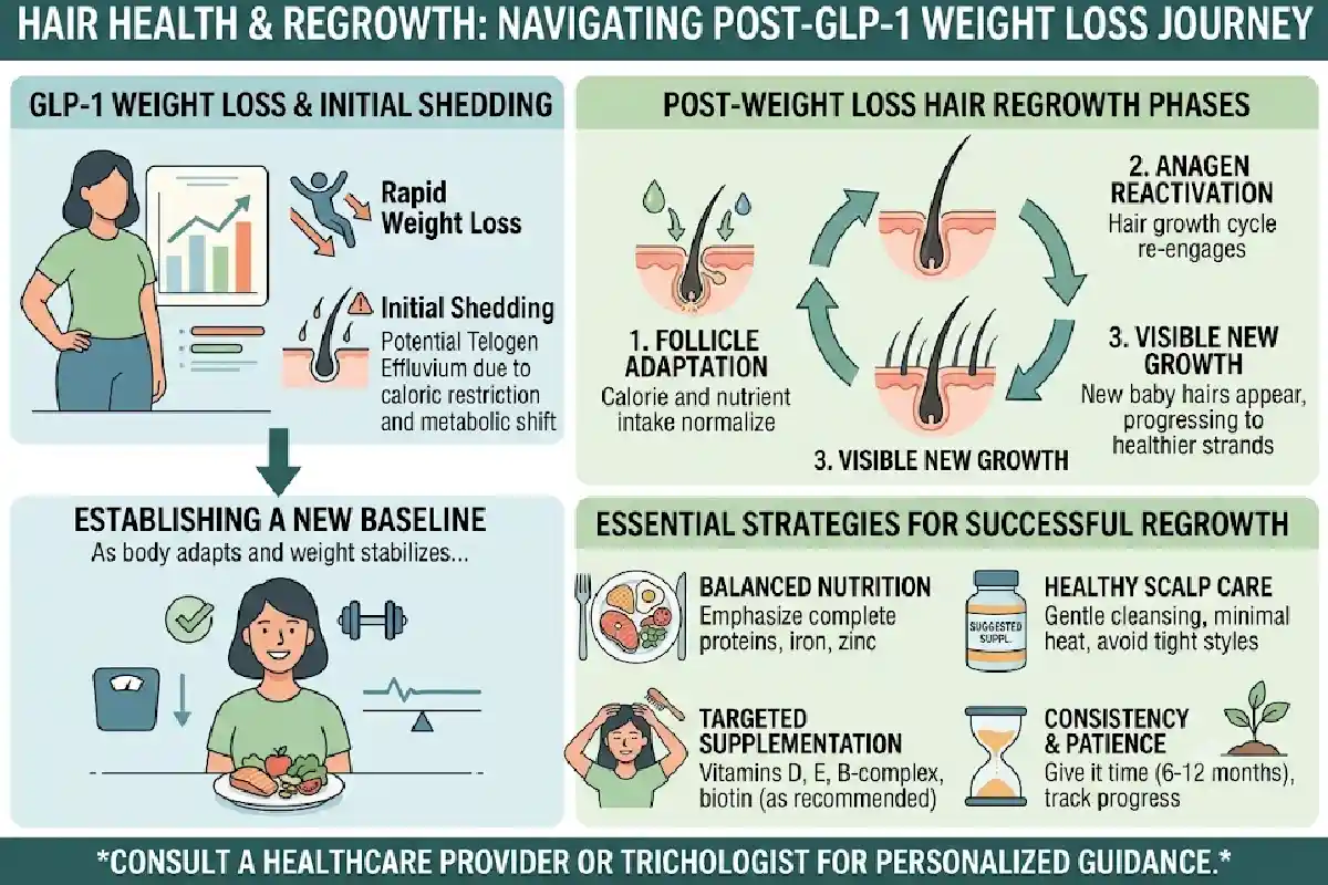 Hair Regrowth After GLP-1 Weight Loss: (2026 Guide)