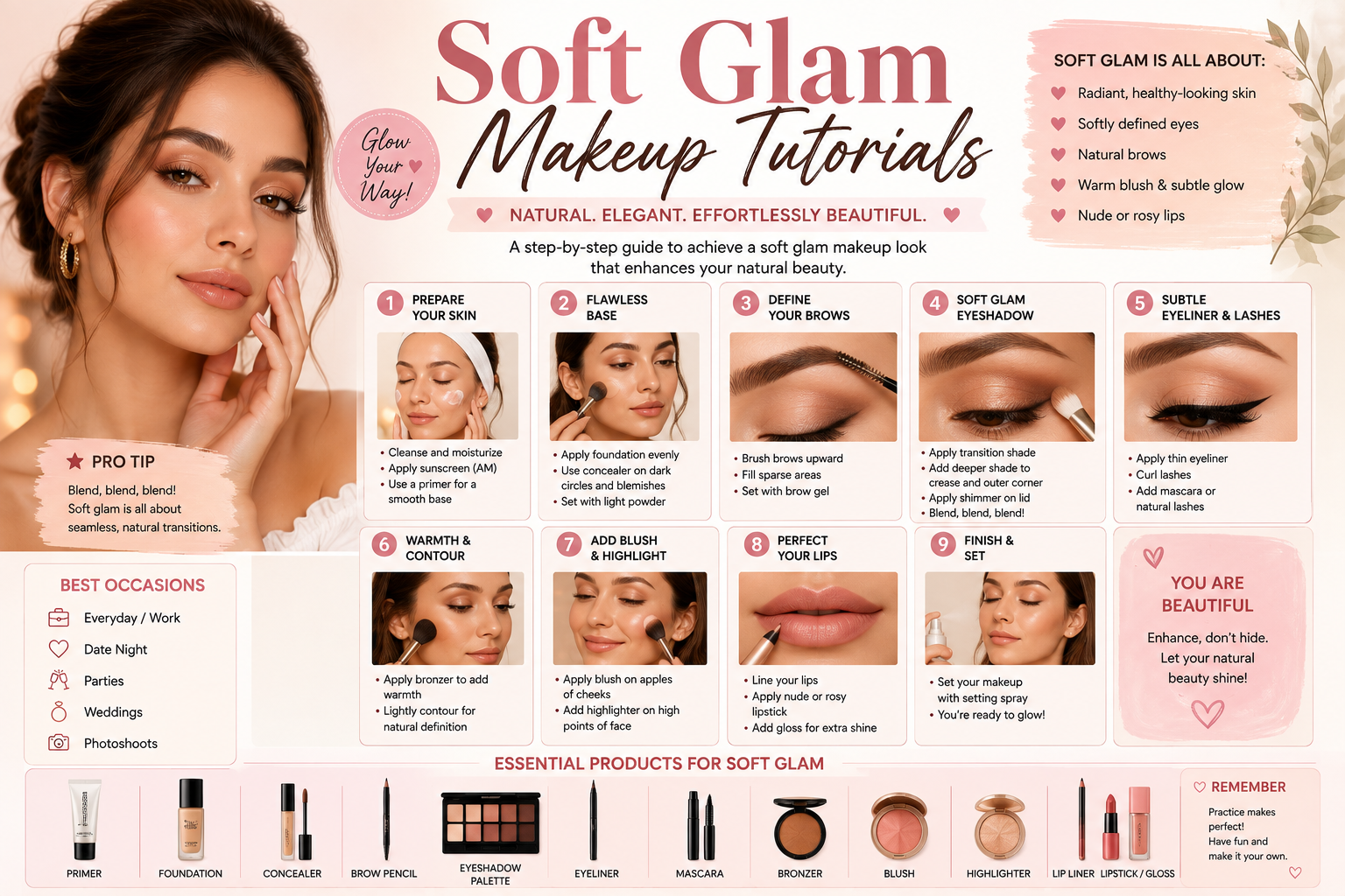  Soft Glam Makeup Tutorials: Easy Steps for a Natural-Looking Glow