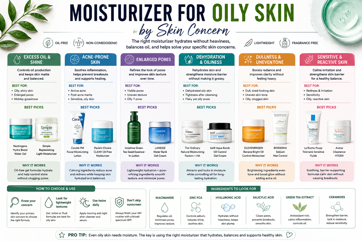 Moisturizer for Oily Skin by Skin Concern: Detailed Guide