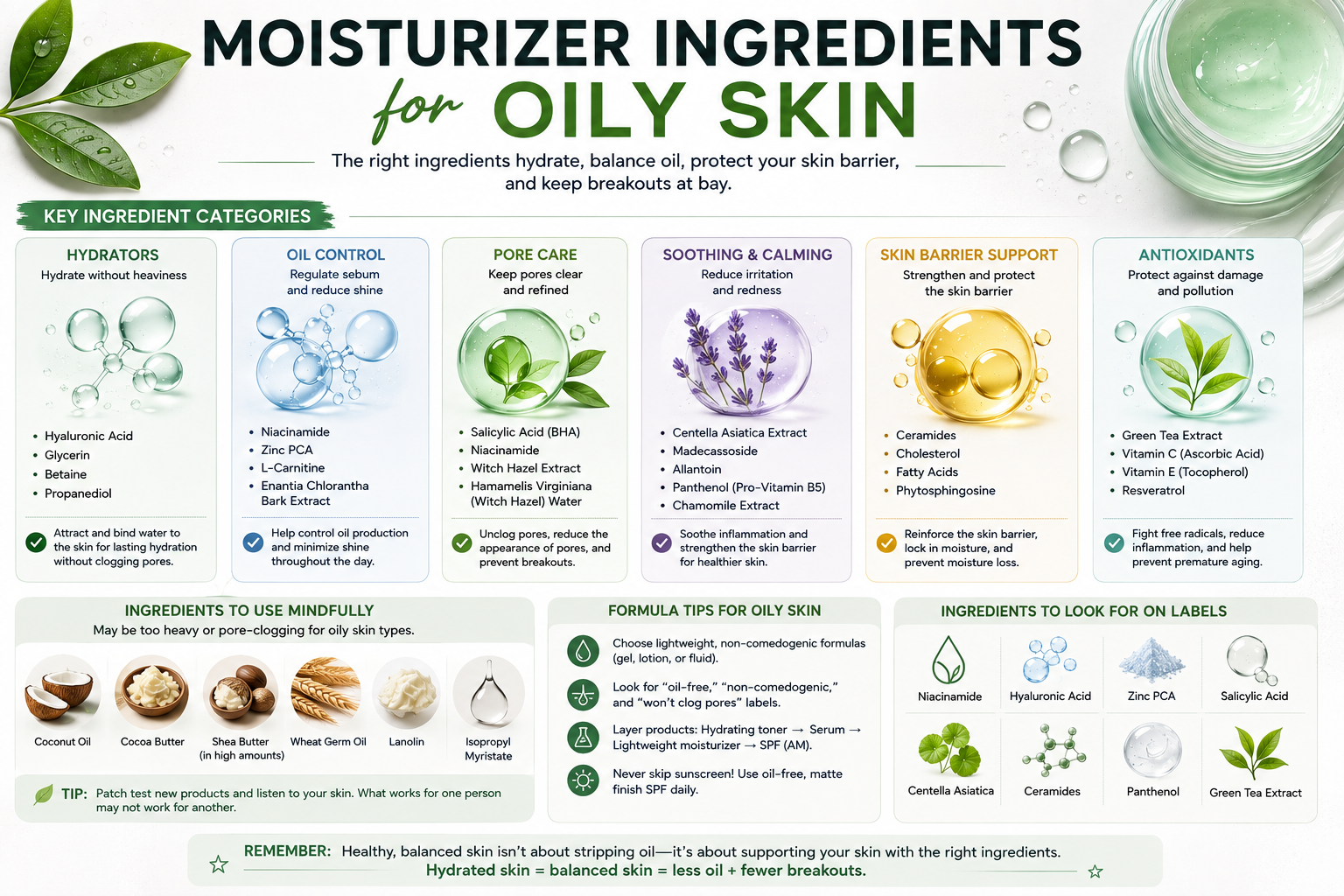 Moisturizer Ingredients for Oily Skin: Complete Guide