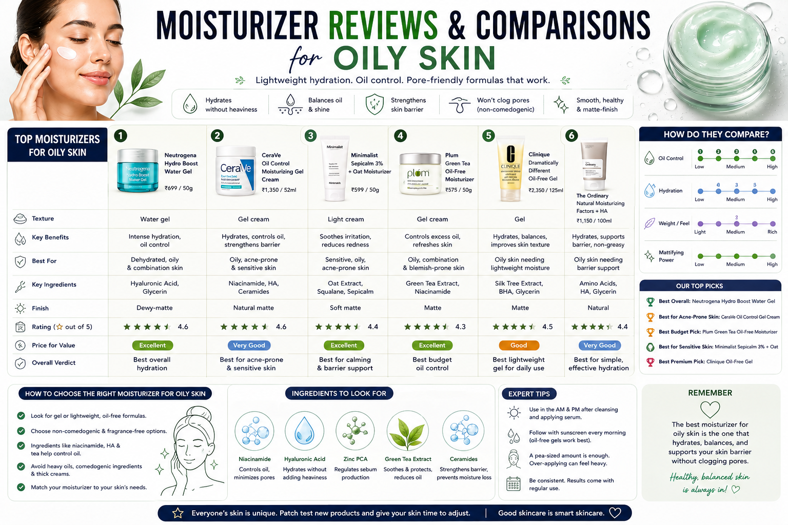 Moisturizer Reviews & Comparisons for Oily Skin: Complete Guide