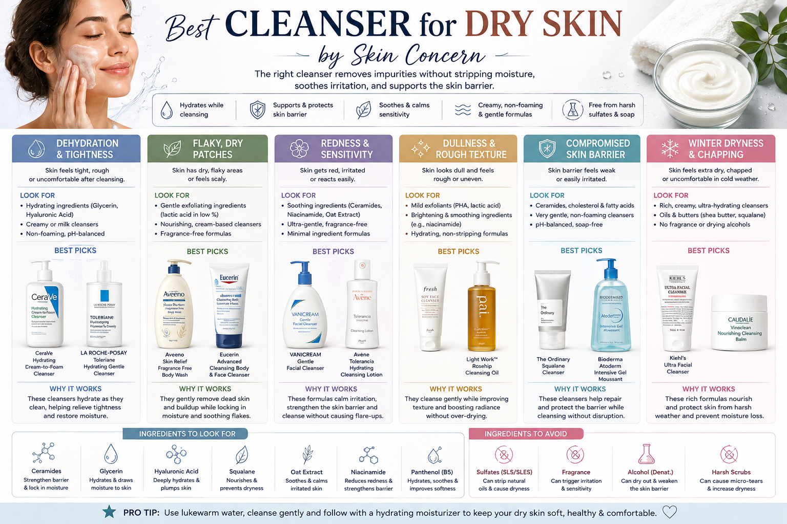 Best Cleanser for Dry Skin by Skin Concern