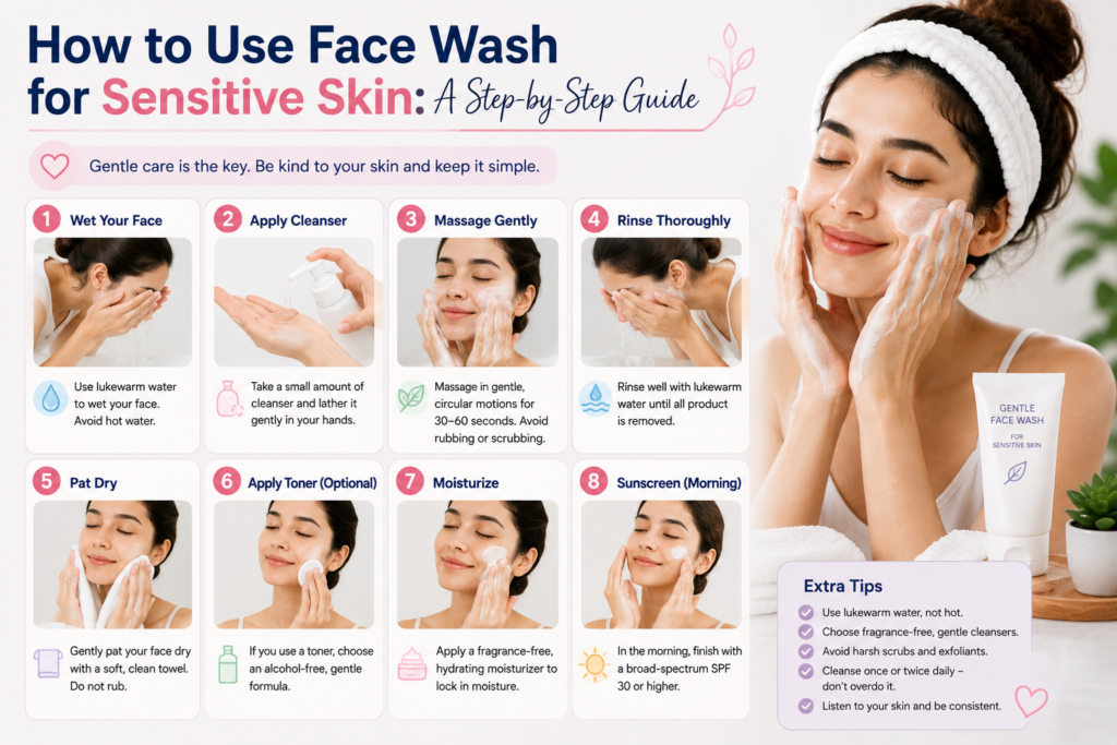 how to use face wash