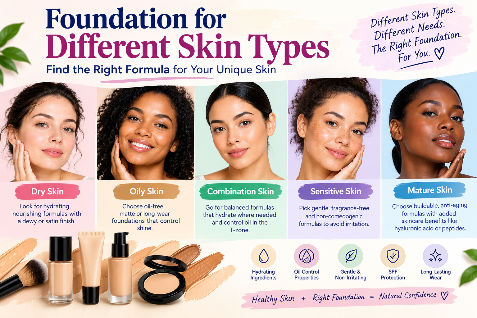Foundation for Different Skin Types: How to Choose the Right Formula