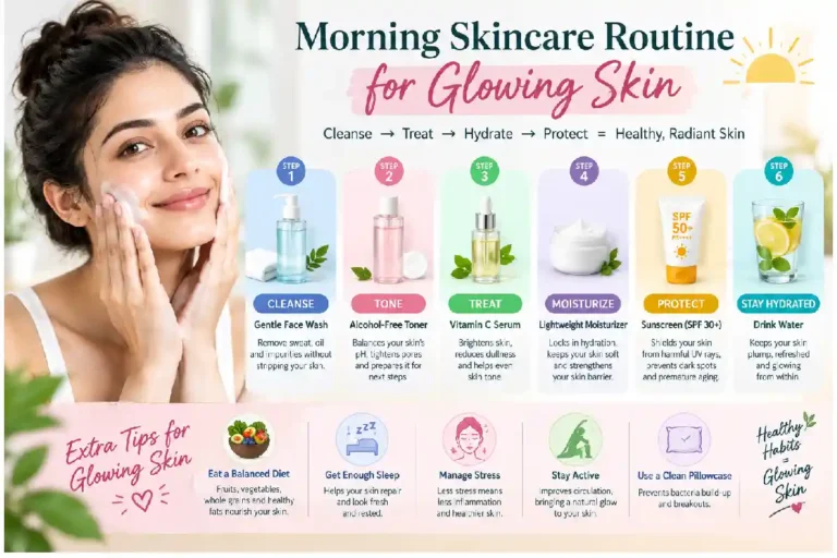 morning routine glowing skin