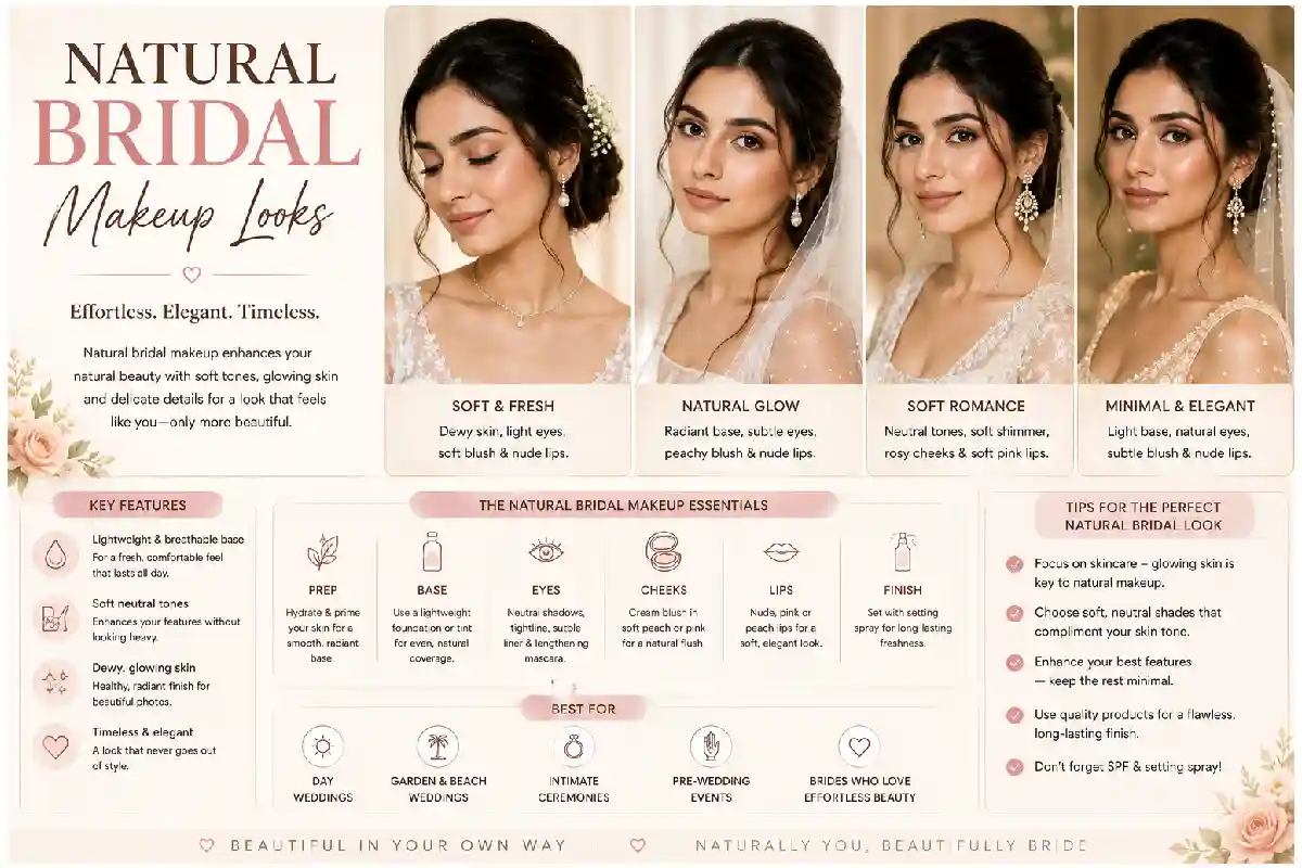 Natural Bridal Makeup Looks for a Soft, Elegant Glow