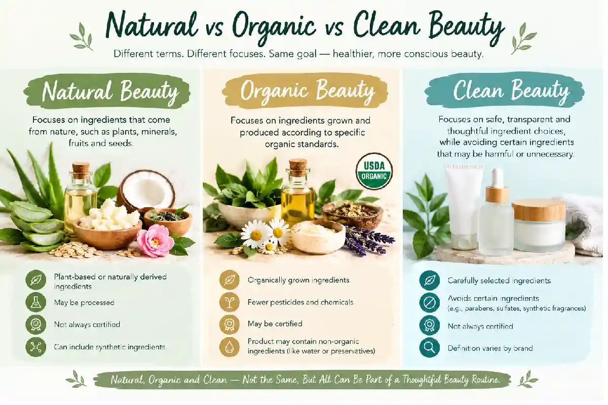 Natural vs Organic vs Clean Beauty