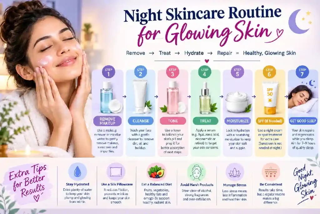 night routine glowing skin