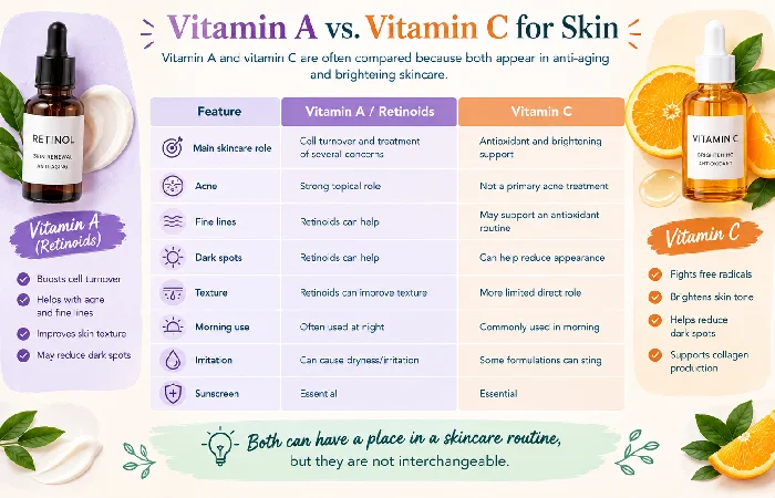 vitamin a vs c